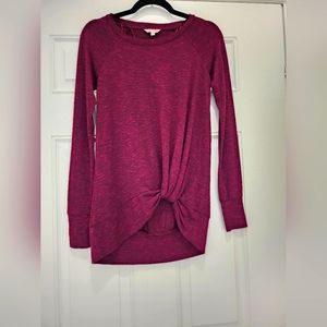 NWOT Juicy Couture Size XS Mulberry Plum in color with flattering knot at waist